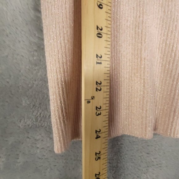 Express Womens Sweater Pullover Ruffle Collar Long Sleeve Glitter Pink M - Picture 4 of 10